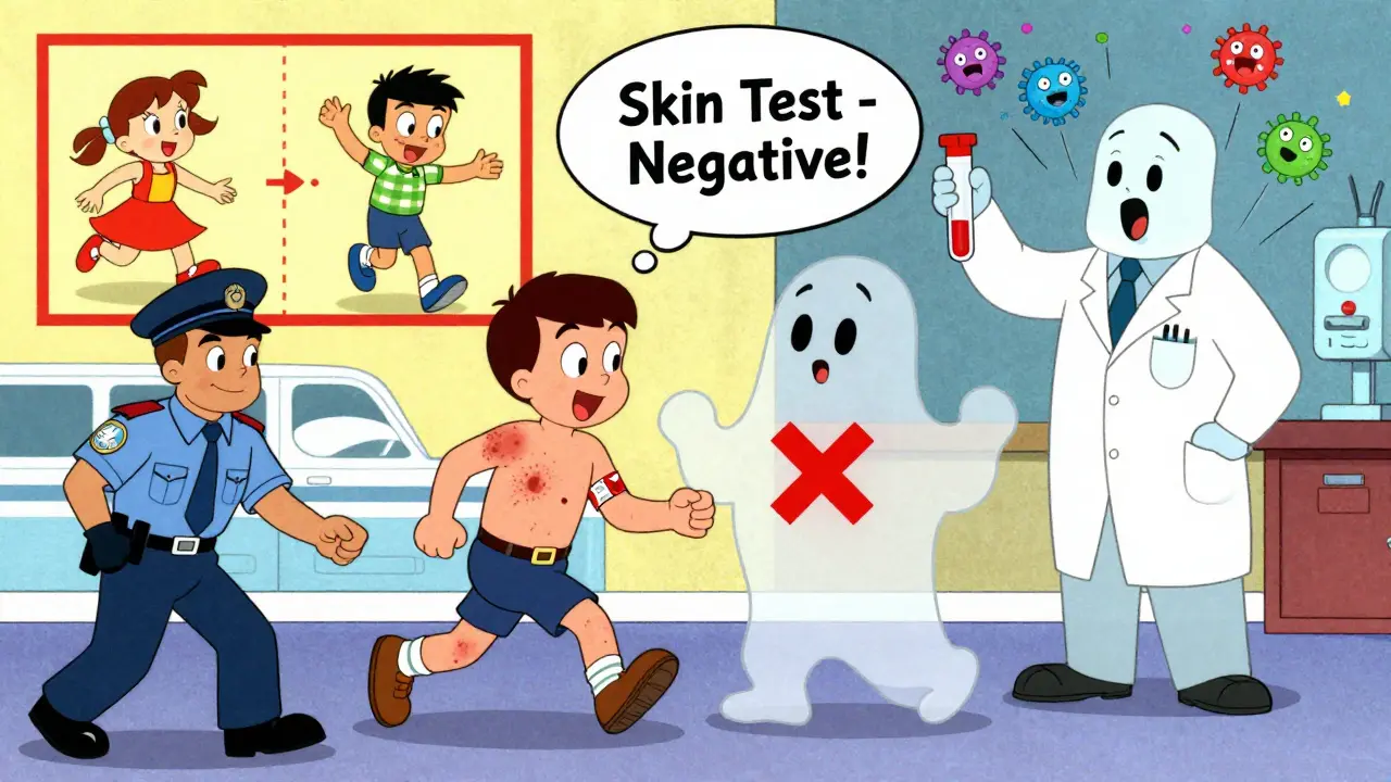 Man with medical bracelet being rushed to ER while past self is crossed out